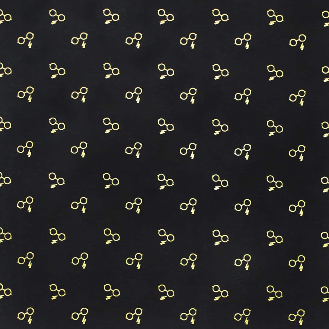 Camelot® Fabrics Harry Potter™ Metallic Lightning Bolt & Glasses on Black Cotton Fabric